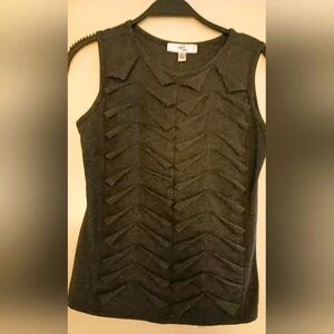 Dark gray ruffle top Sz S nwt